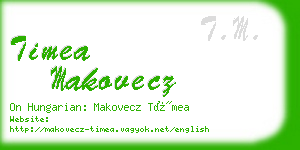 timea makovecz business card